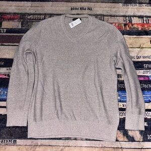 Banana Republic Gray V-Neck Sweater texture yok XL